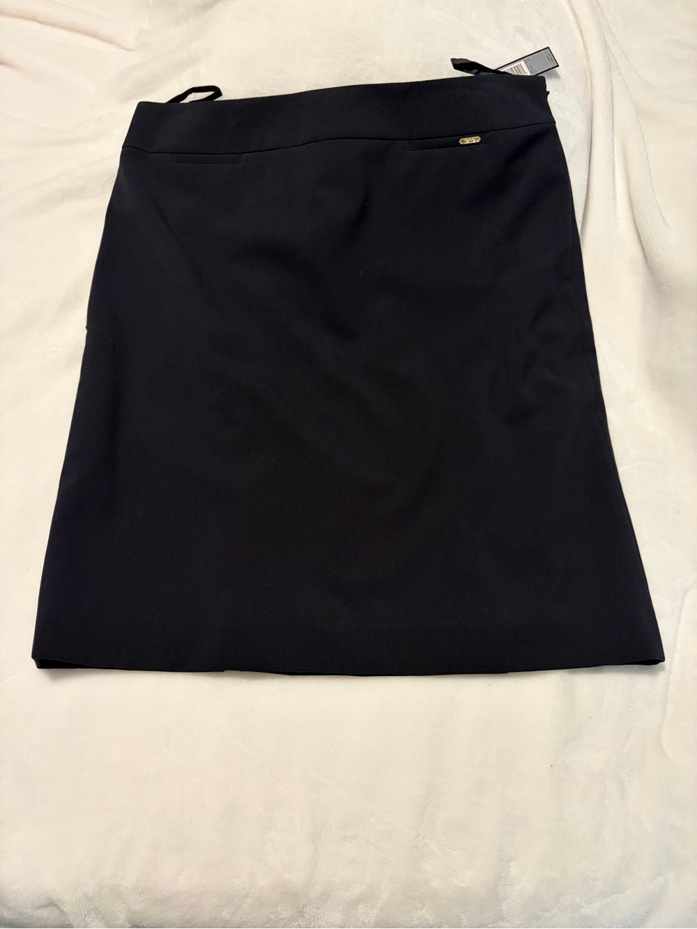 Tahari Black Pencil Skirt with Subtle Logo